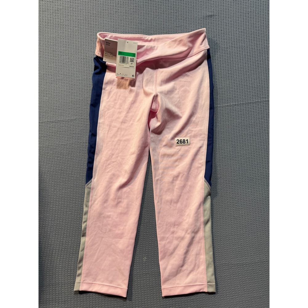Nike One Capri Leggings Girls XL Pink Navy Grey - Picture 2 of 12